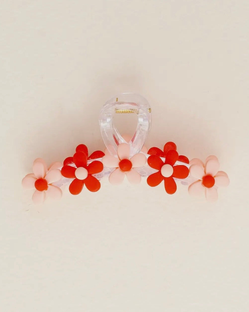 Daisy Claw Clip - Sweet Red