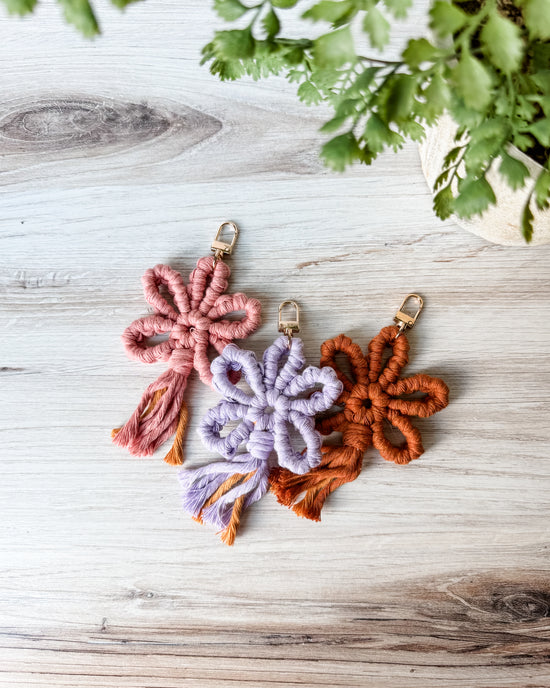 Macrame Flower Keychains