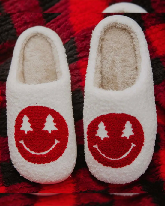 Christmas Tree Smiley Slippers Pre-Order