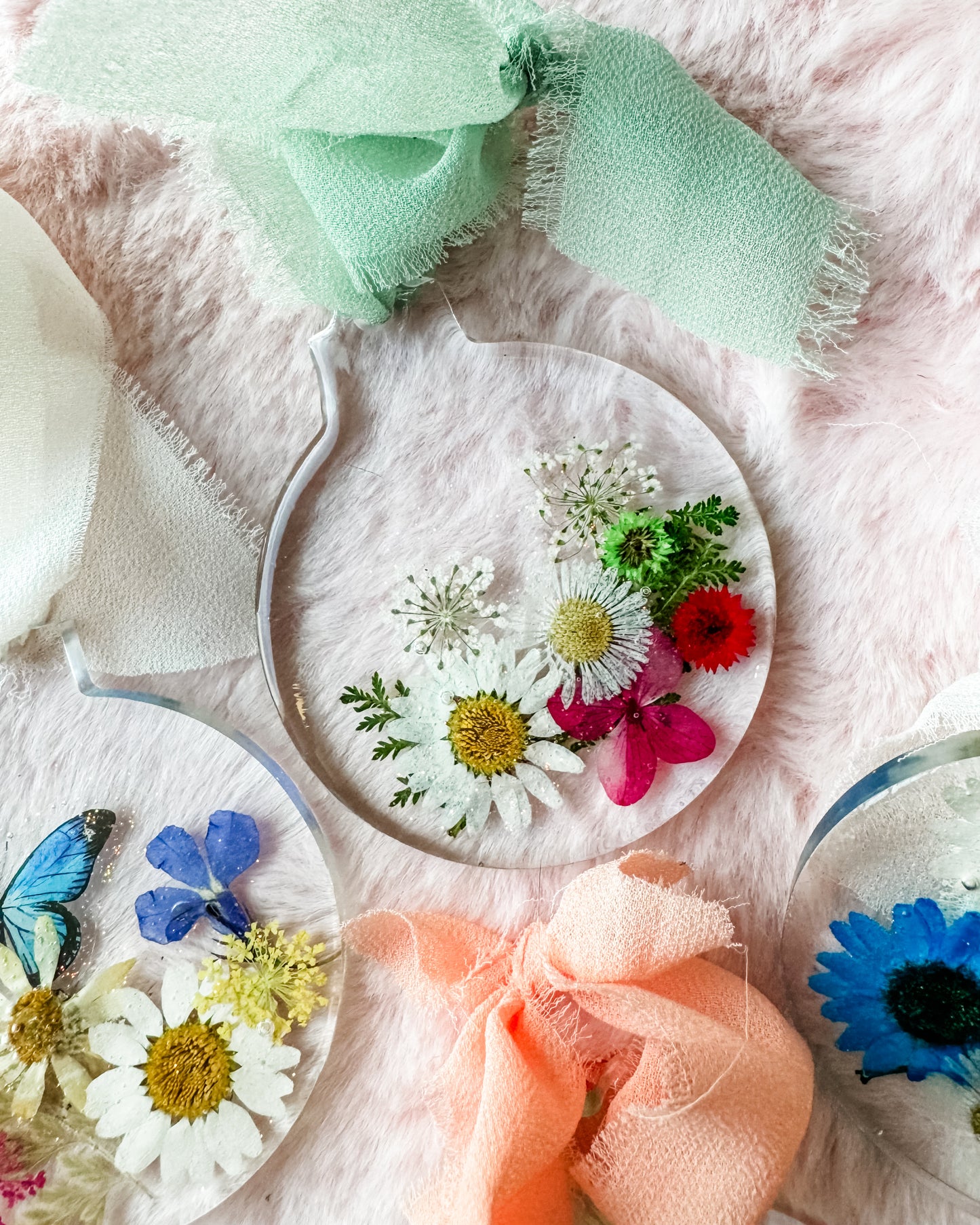 Floral Resin Ornaments