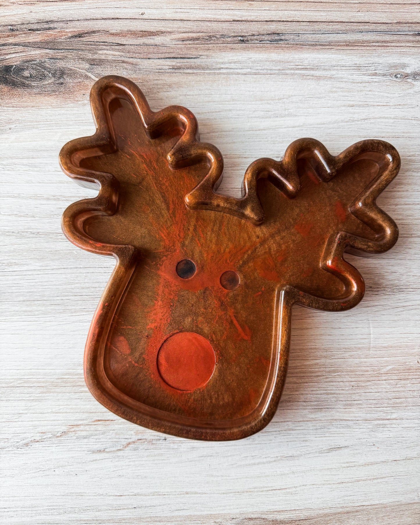 Reindeer Resin Tray - Copper & Brown