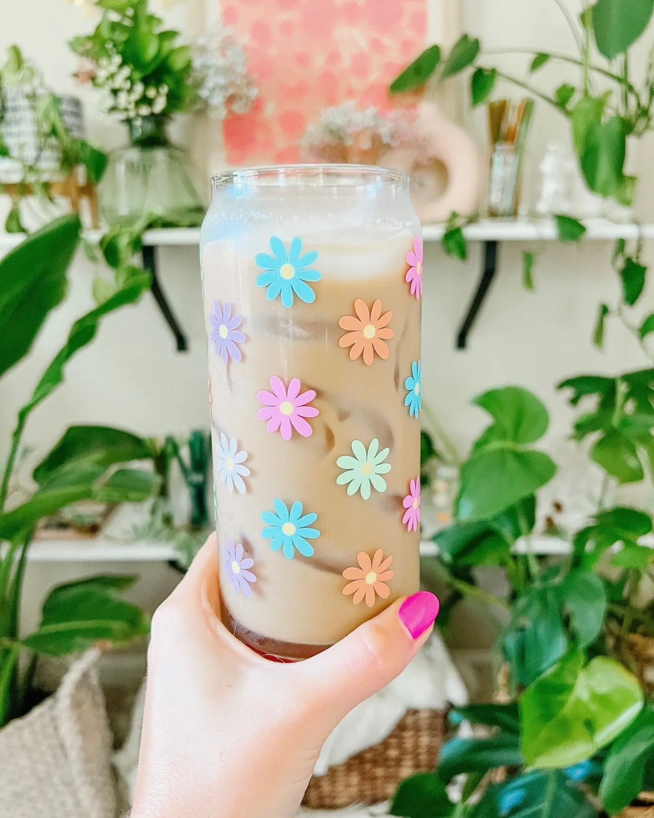 Cottons Candy Daisy Iced Coffee Glass
