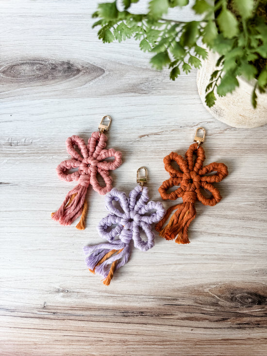 Macrame Flower Keychains