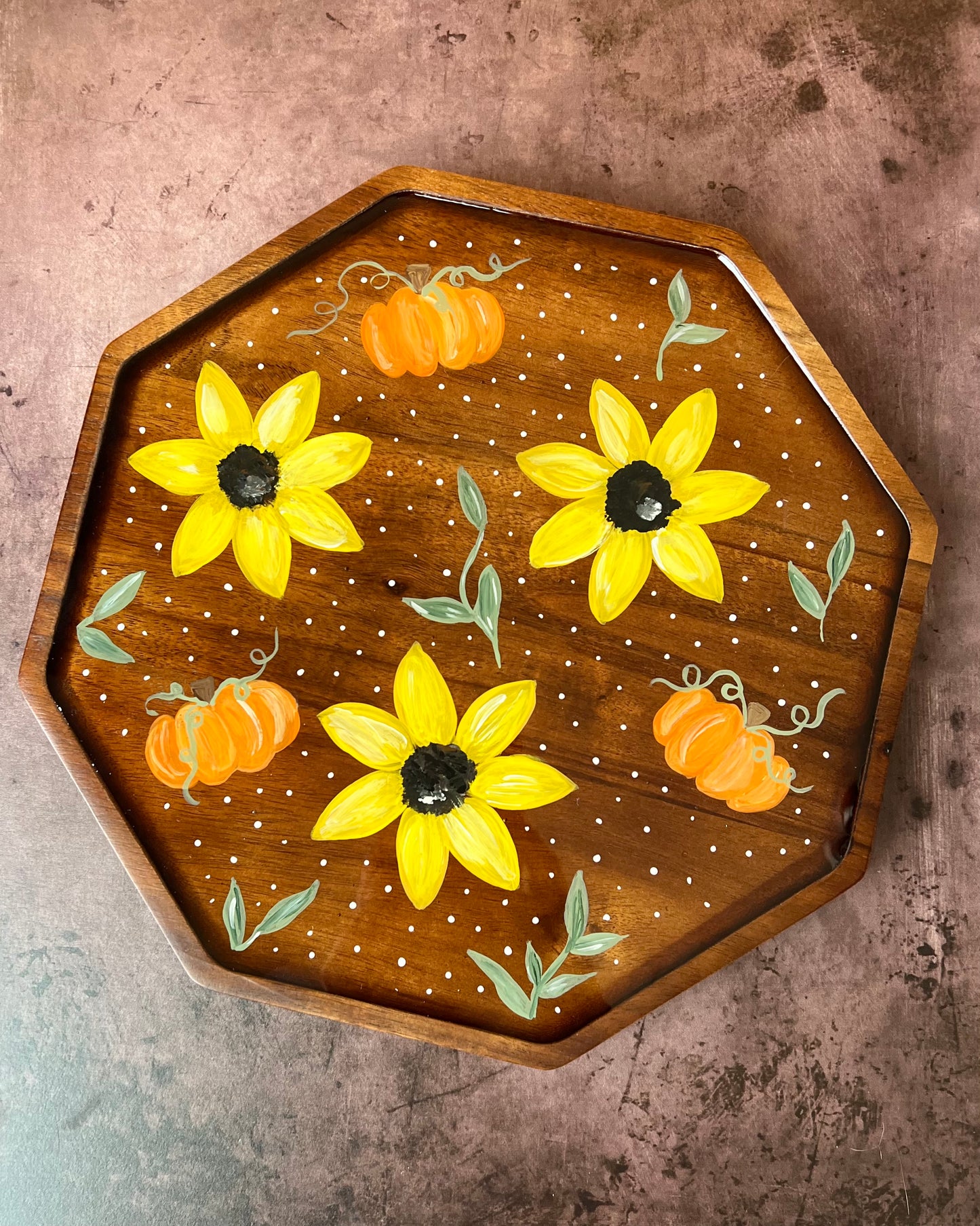 Sunflower Fall Daze Octagon Tray