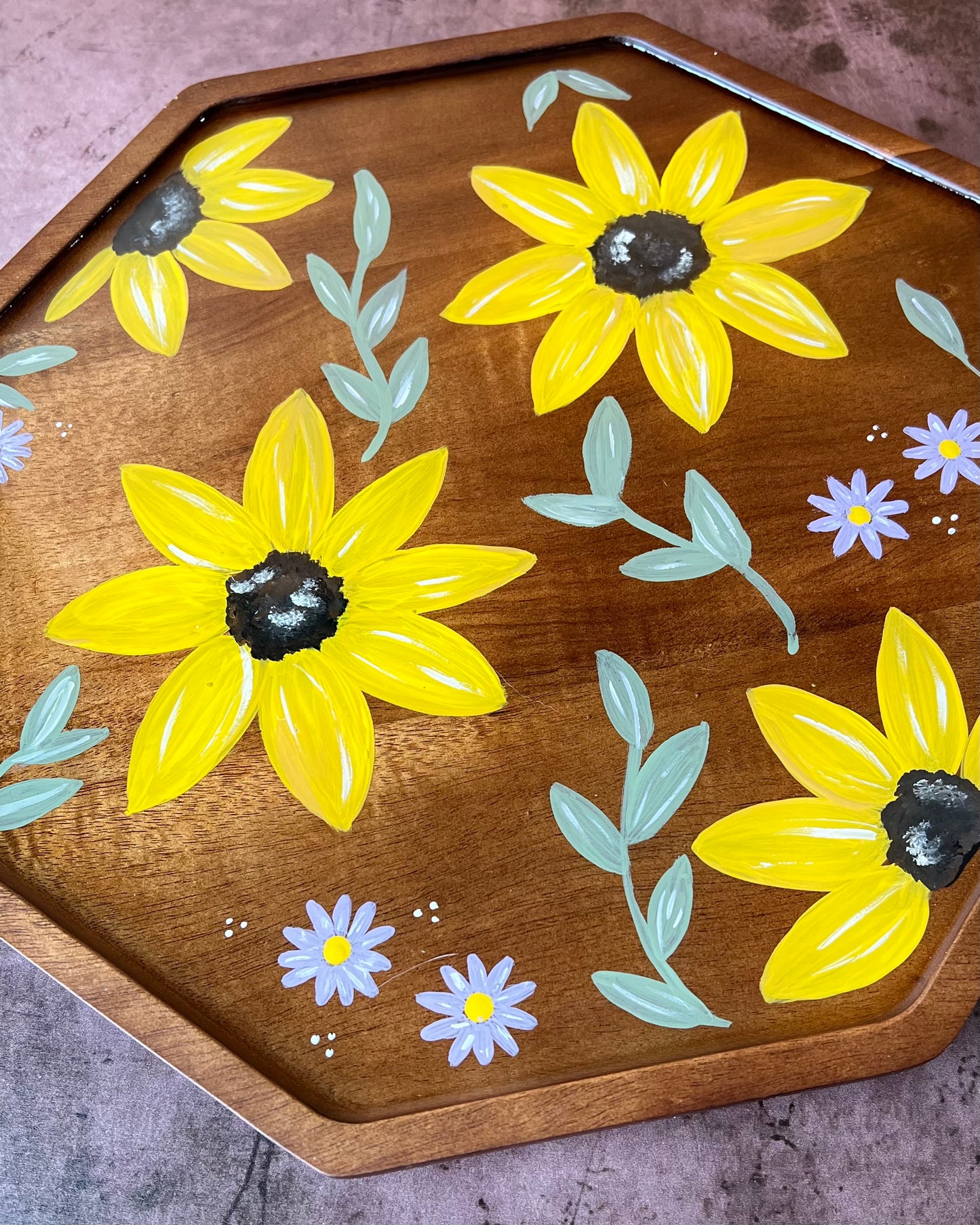 Sunflower Fields Octagon Tray