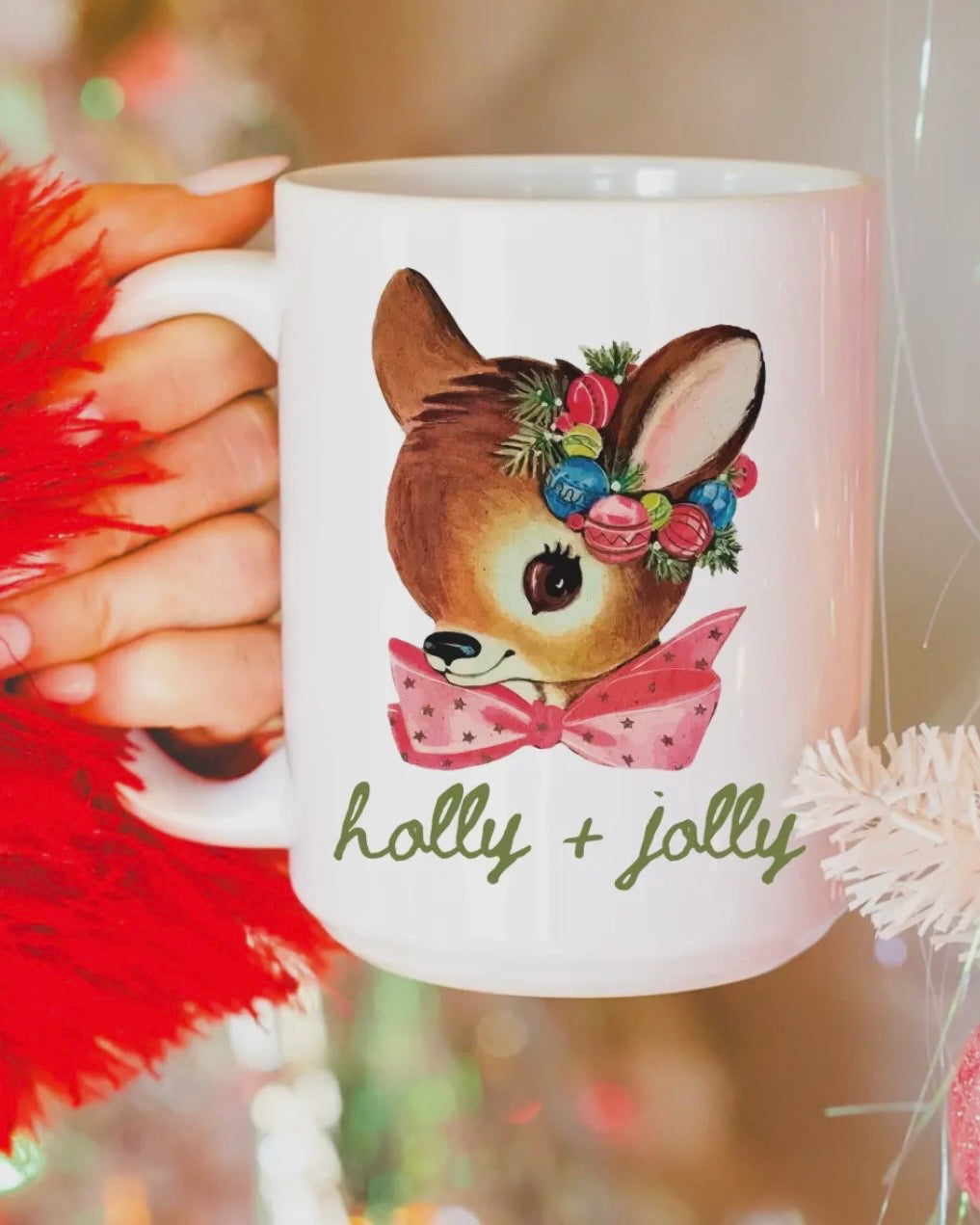 Holly Jolly Vintage Deer Mug Pre-Order