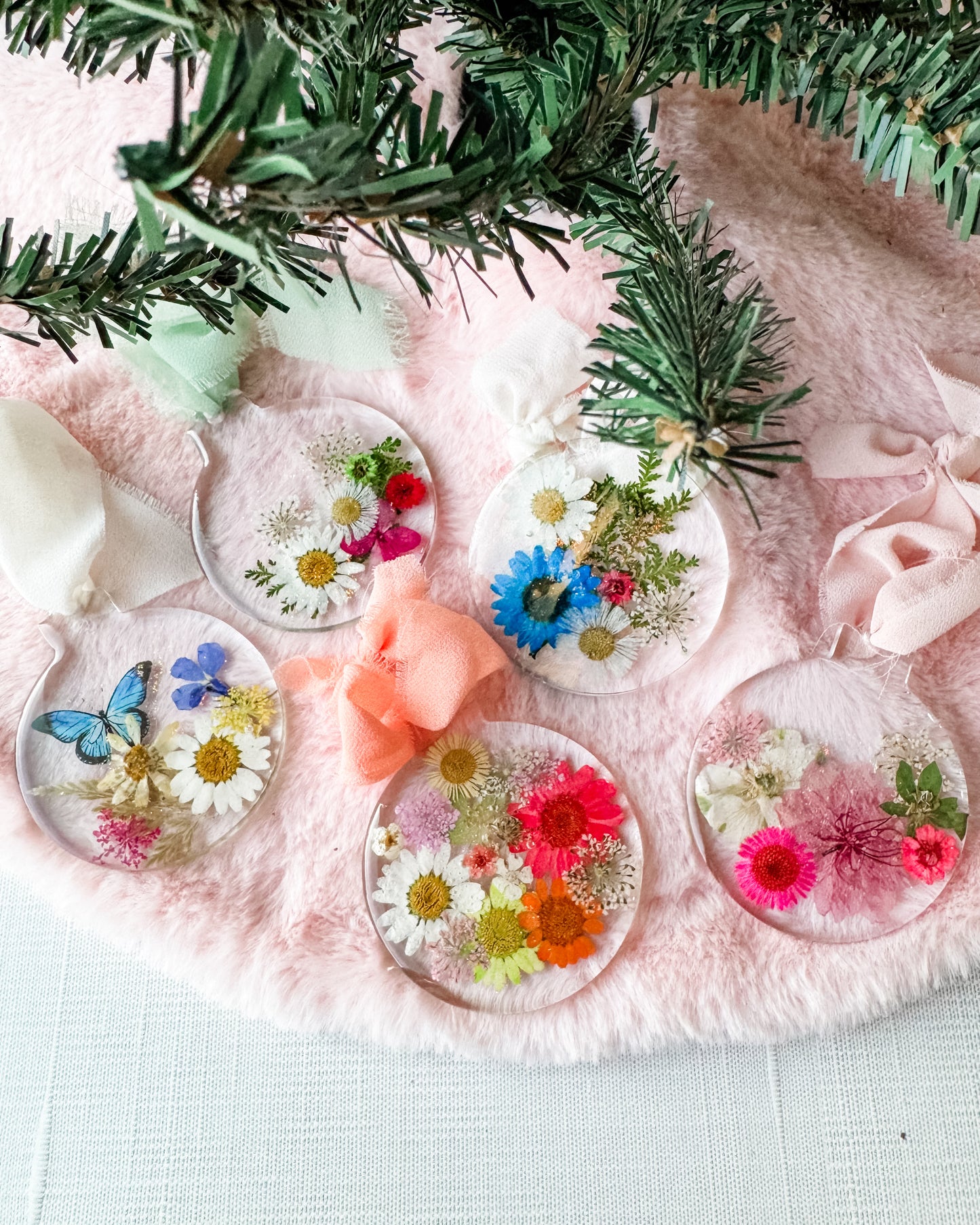 Floral Resin Ornaments