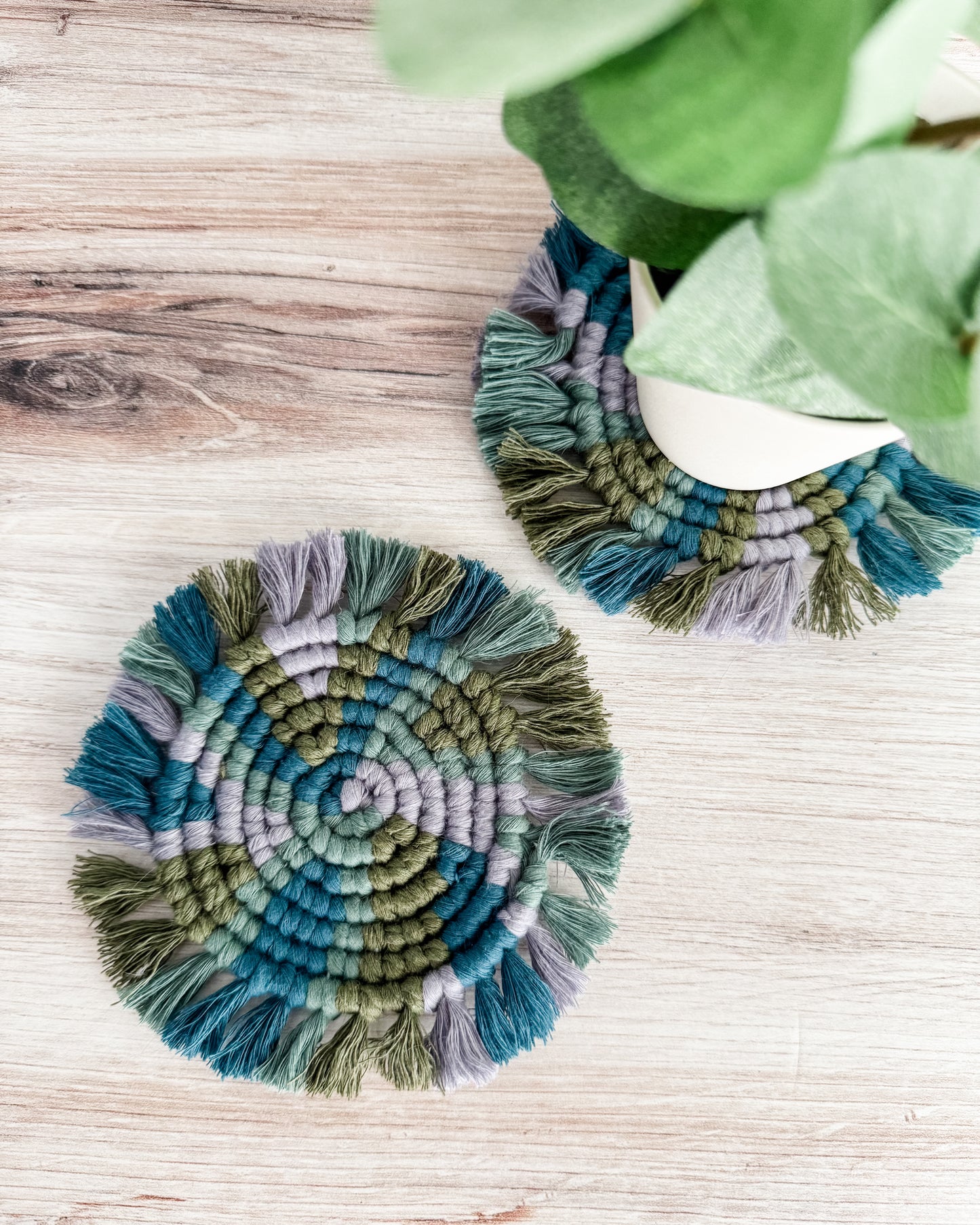 Sea of Green Mug Rug Set