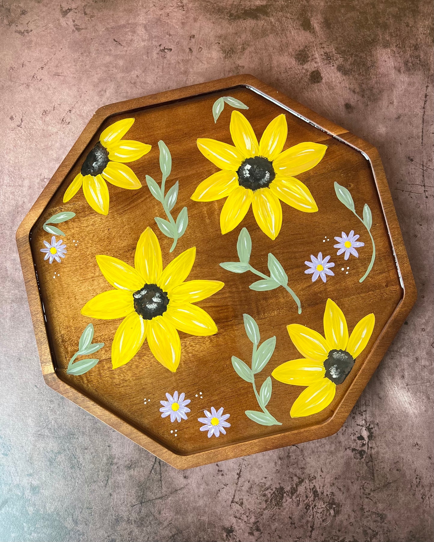 Sunflower Fields Octagon Tray