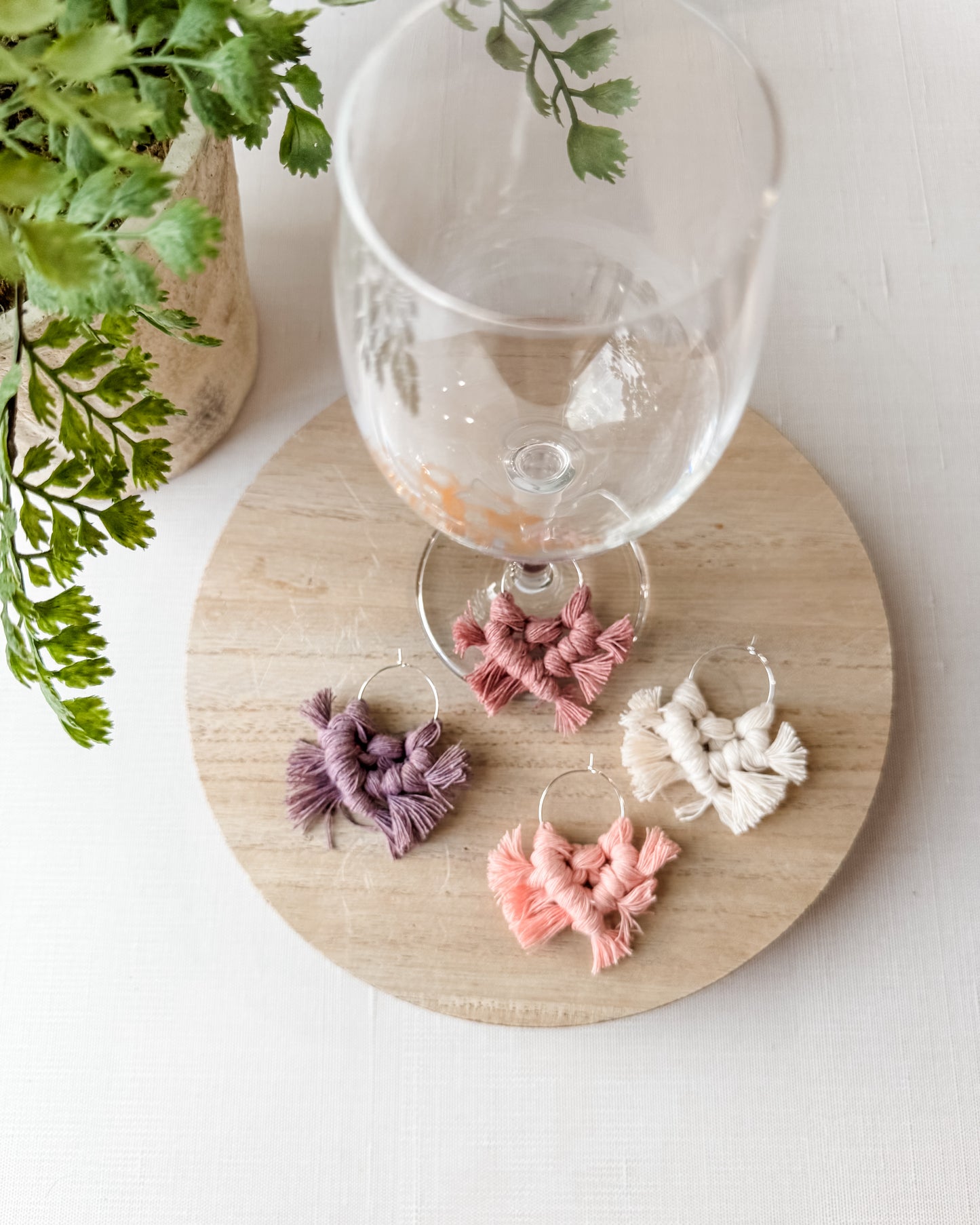 Macrame Wine Glass Charms - Ballerina