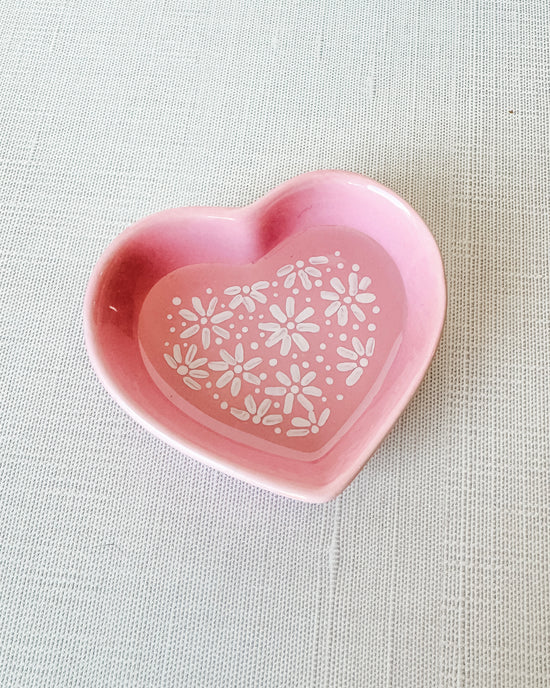 Dancing Daisy Trinket Dish - Pink