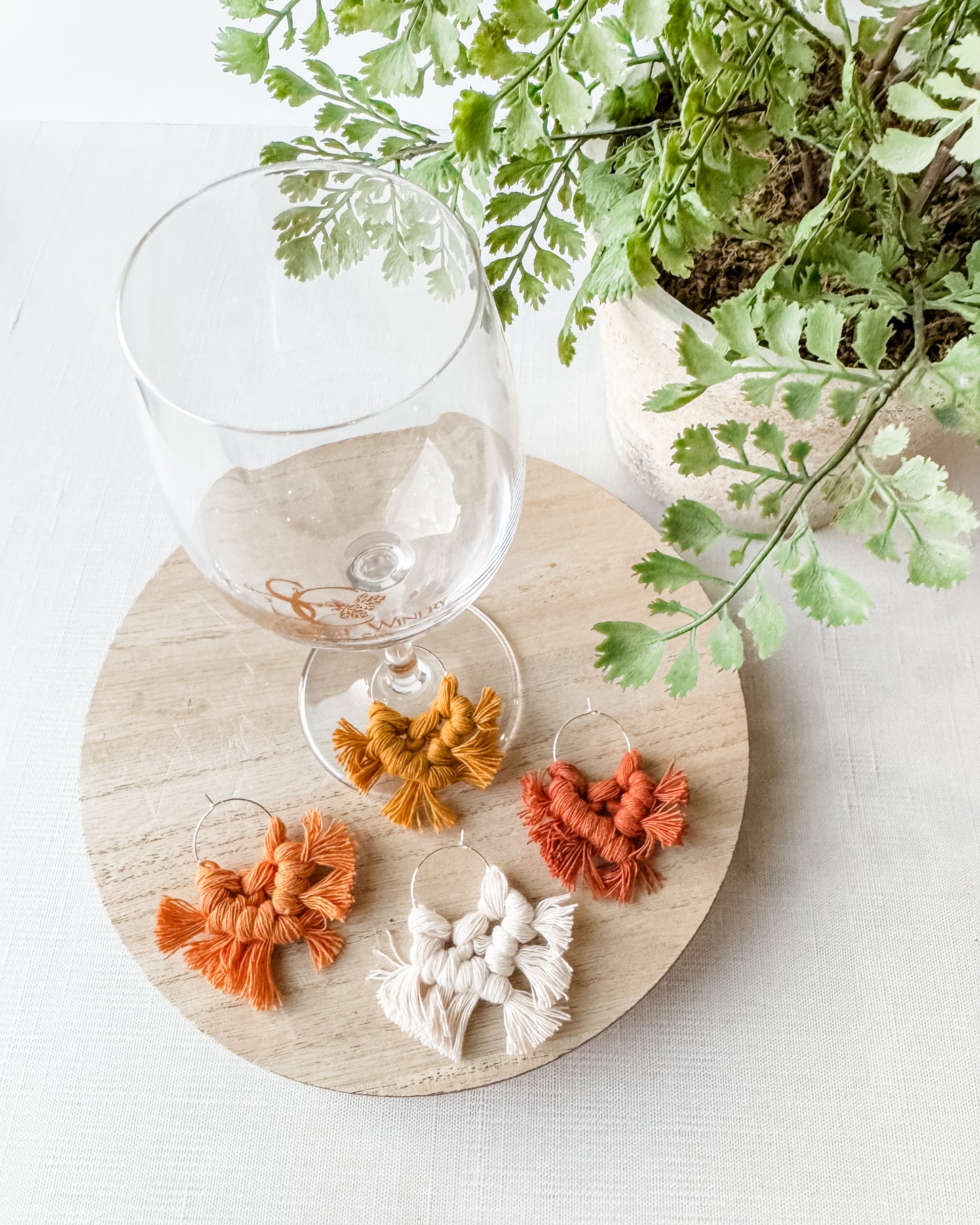 Macrame Wine Glass Charms - Sunsets