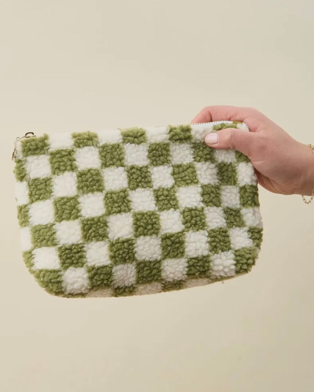 Teddy Pouch - Check Green