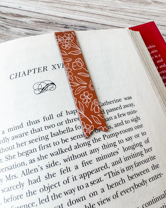 Terracotta Floral Magnetic Bookmark