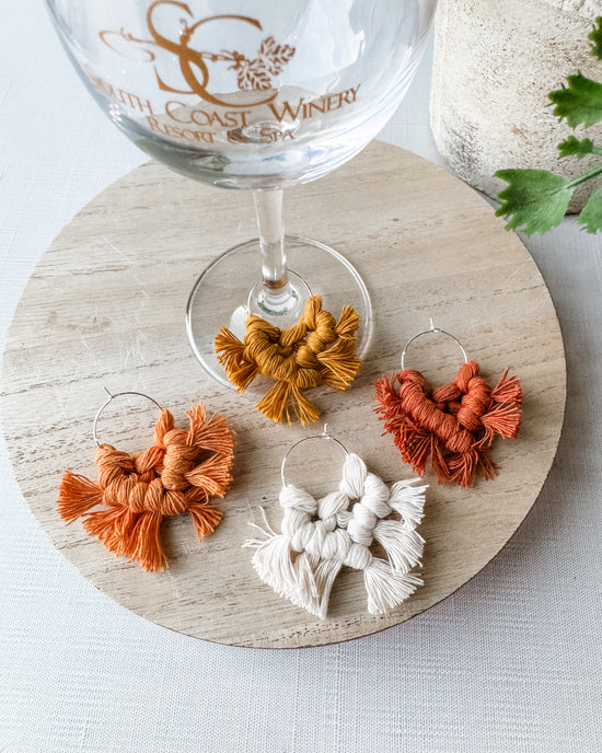 Macrame Wine Glass Charms - Sunsets