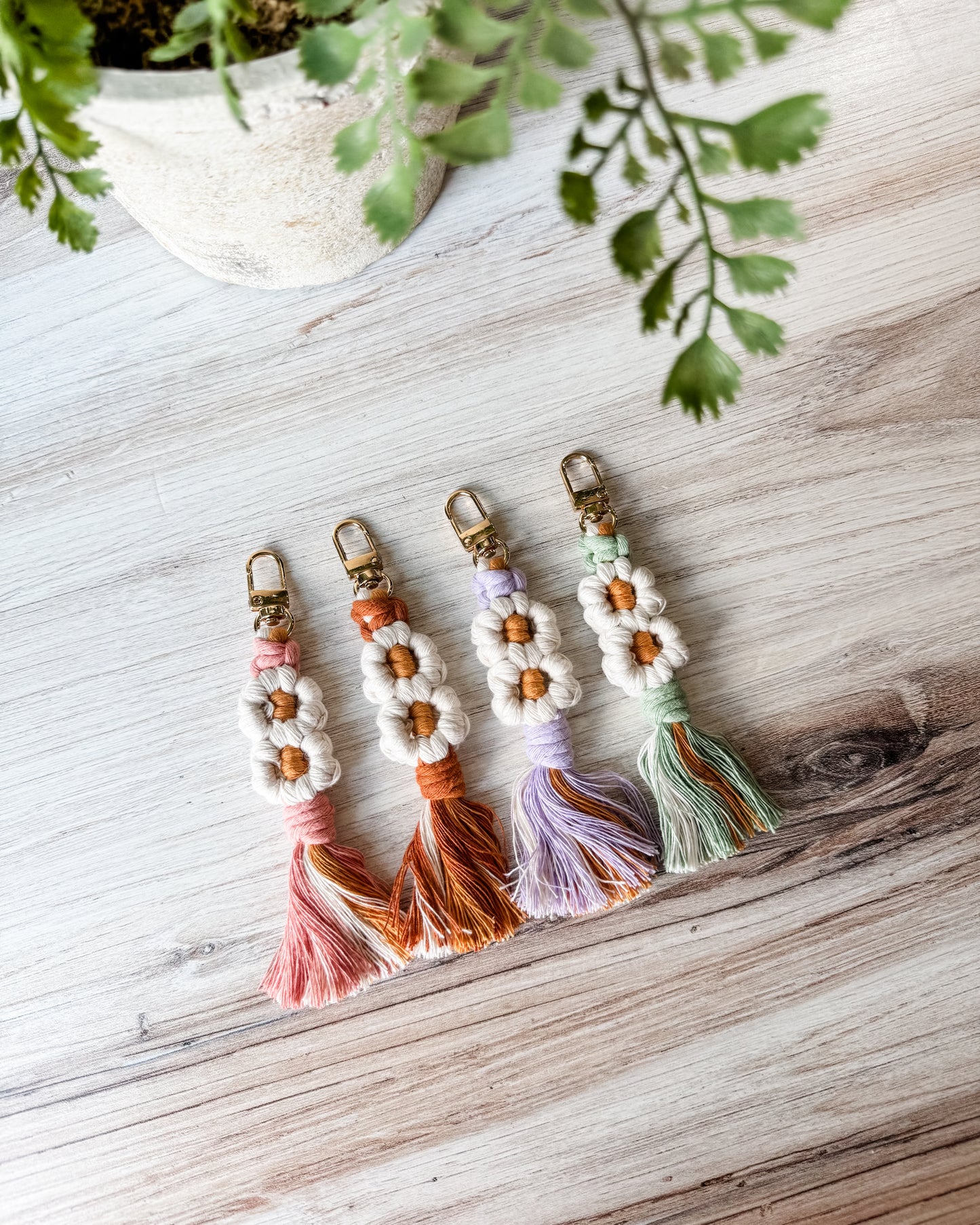 Double Daisy Keychains