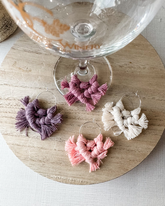 Macrame Wine Glass Charms - Ballerina