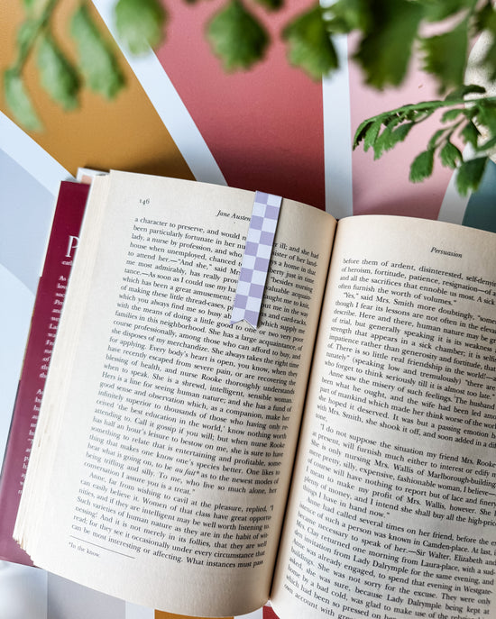 Checkerboard Magnetic Bookmark - Lilac