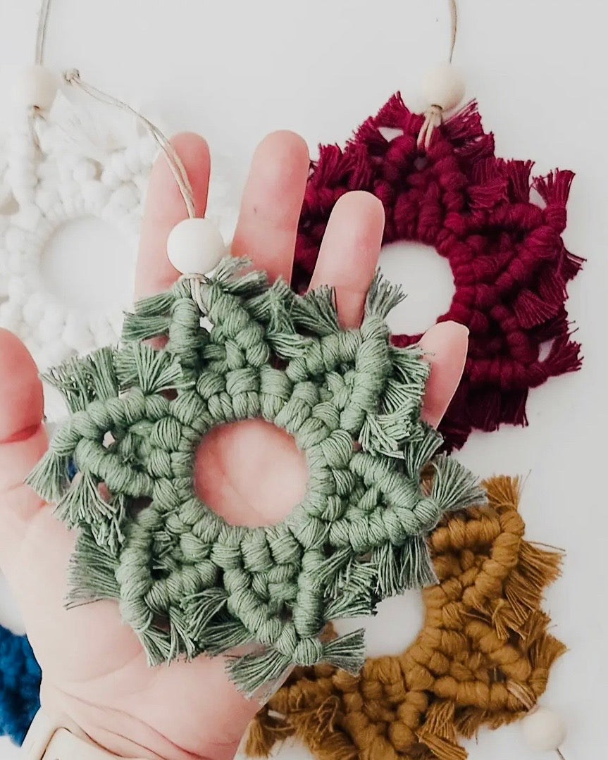 Macrame Snowflake Ornaments