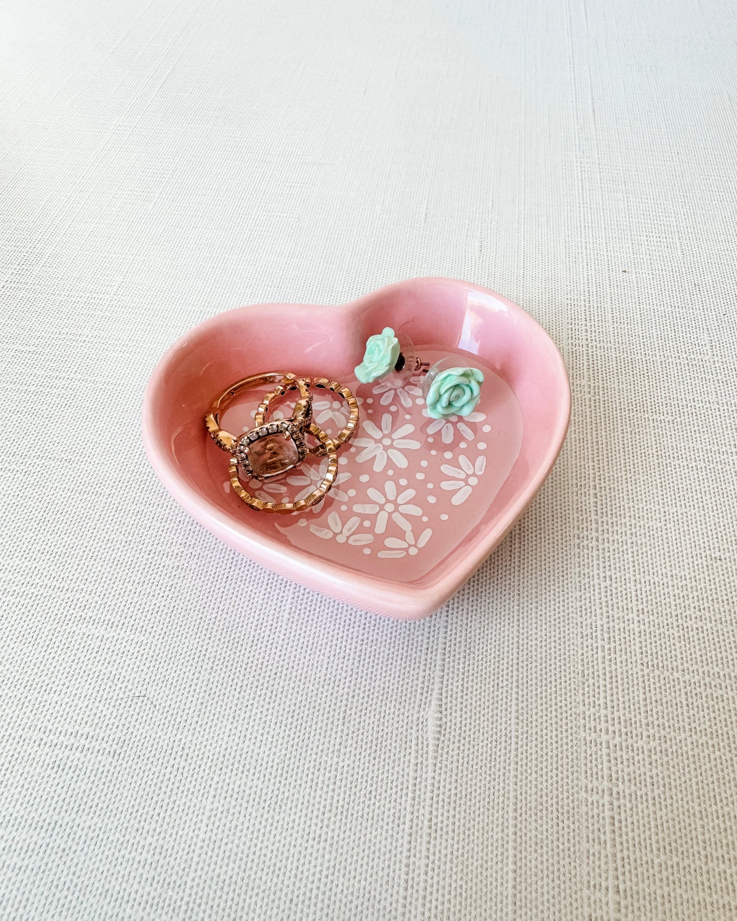 Dancing Daisy Trinket Dish - Pink