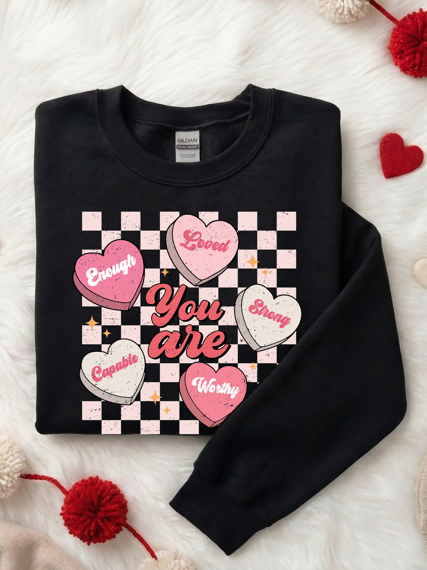 You Are Enough Conversation Hearts Crewneck