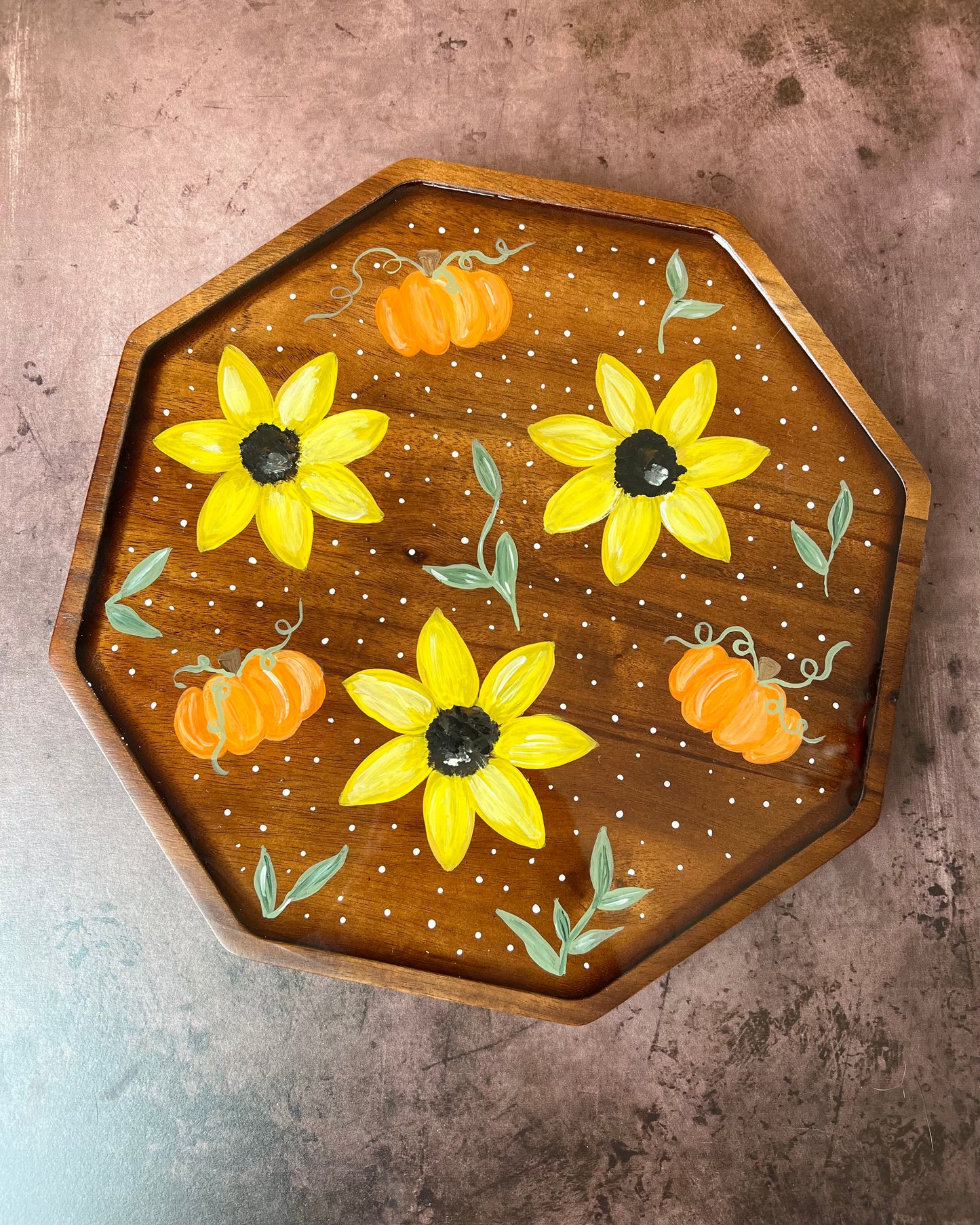 Sunflower Fall Daze Octagon Tray