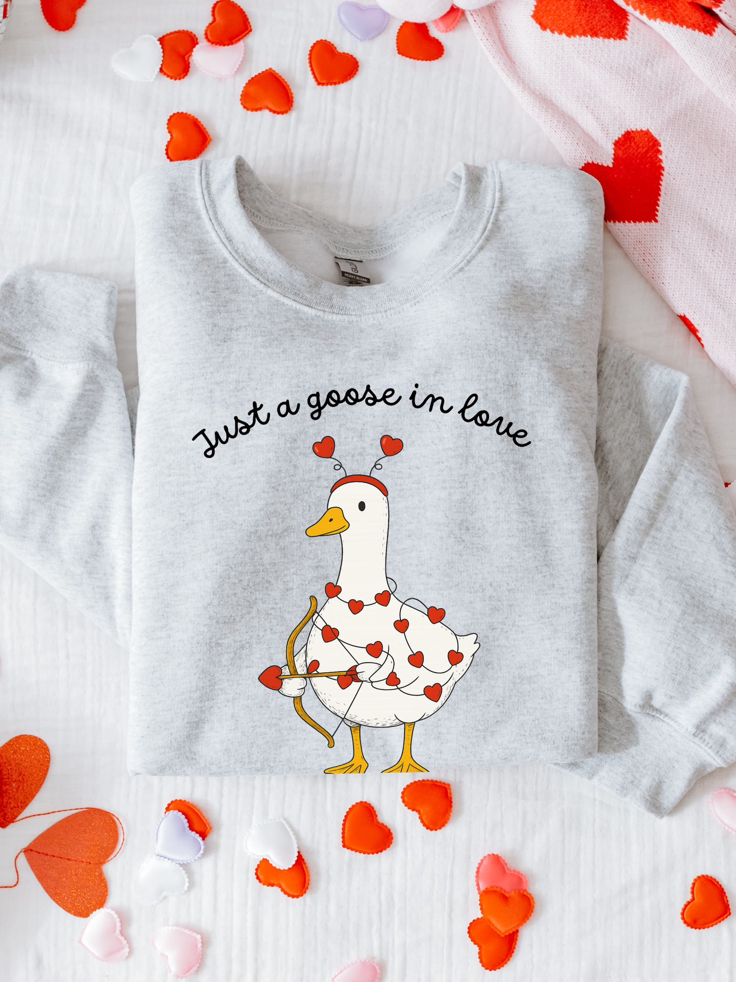 Just a Goose in Love Crewneck - Ash