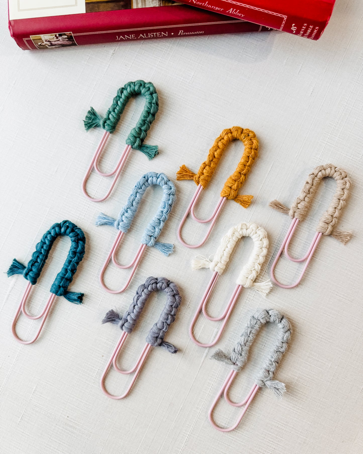 Macrame Paperclip Bookmarks - Soft Purple Paperclip