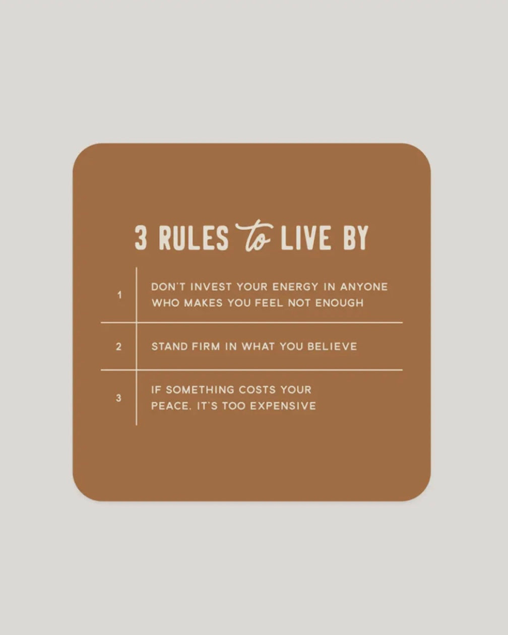 3 Rules Sticker