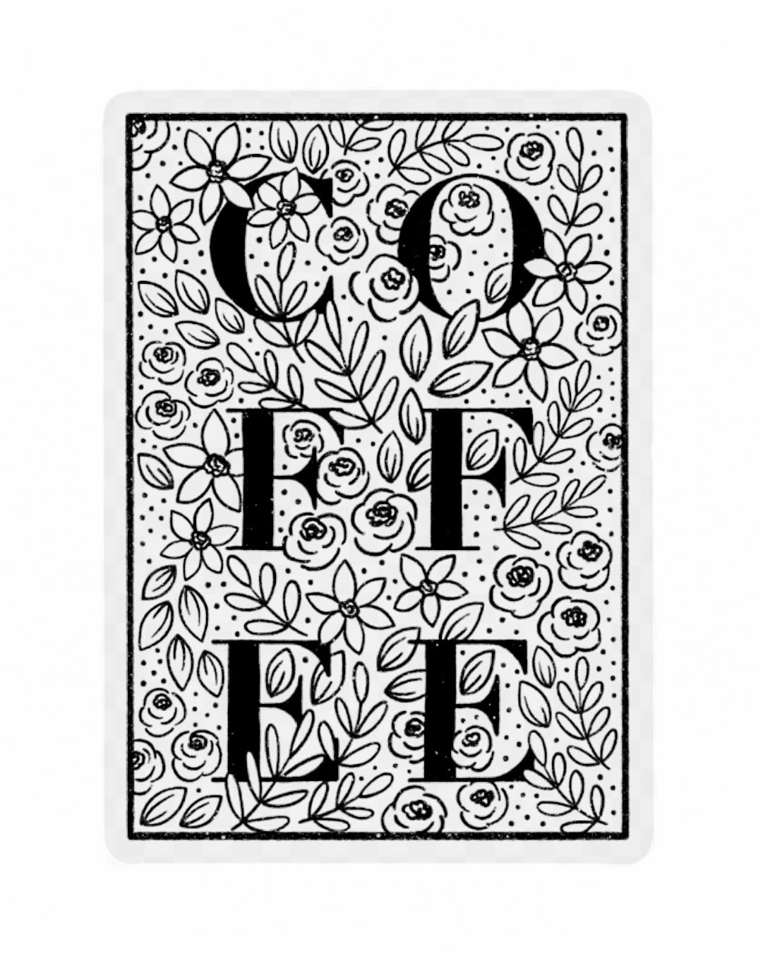 Floral Coffee Sticker