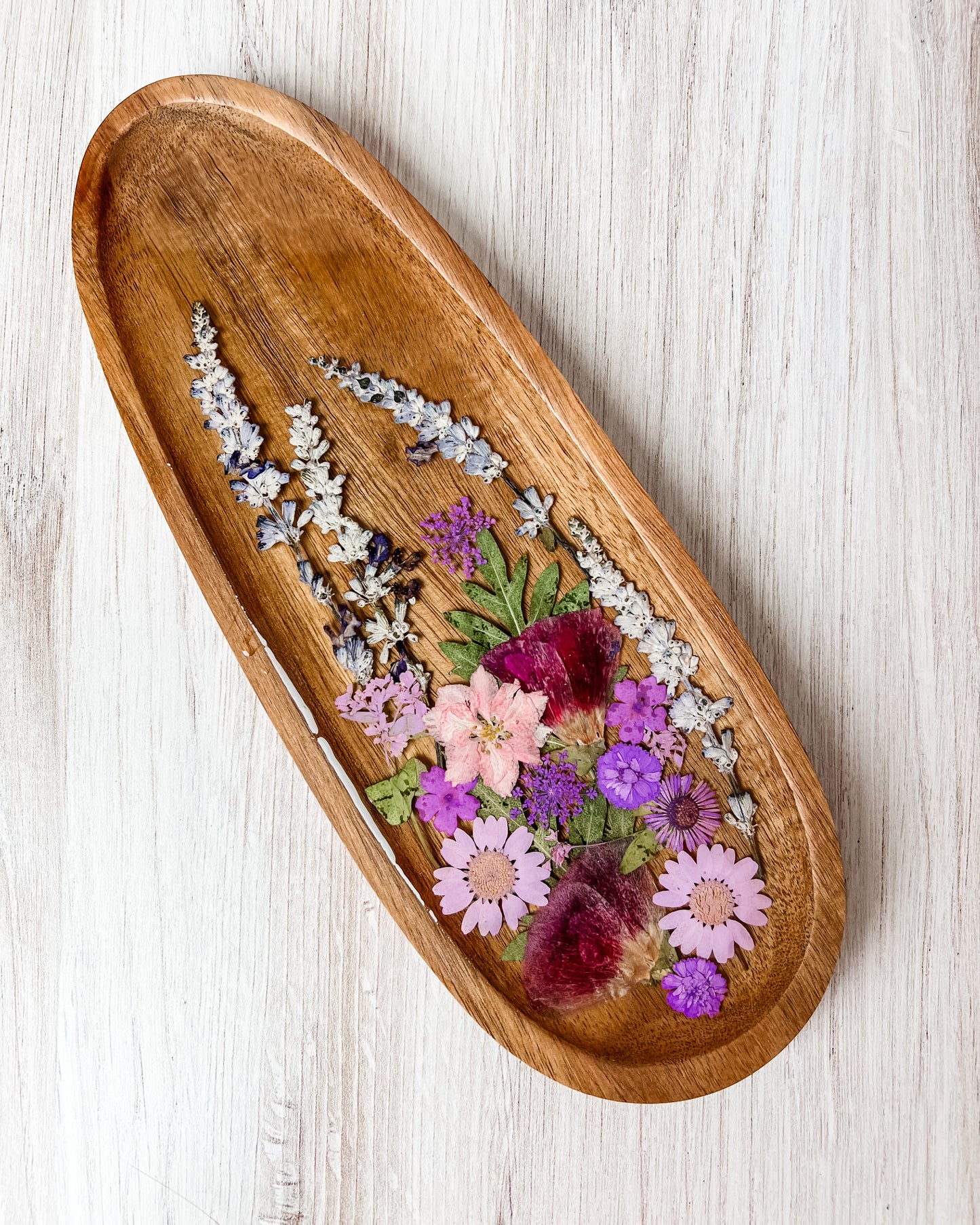 Purple Floral Oblong Tray