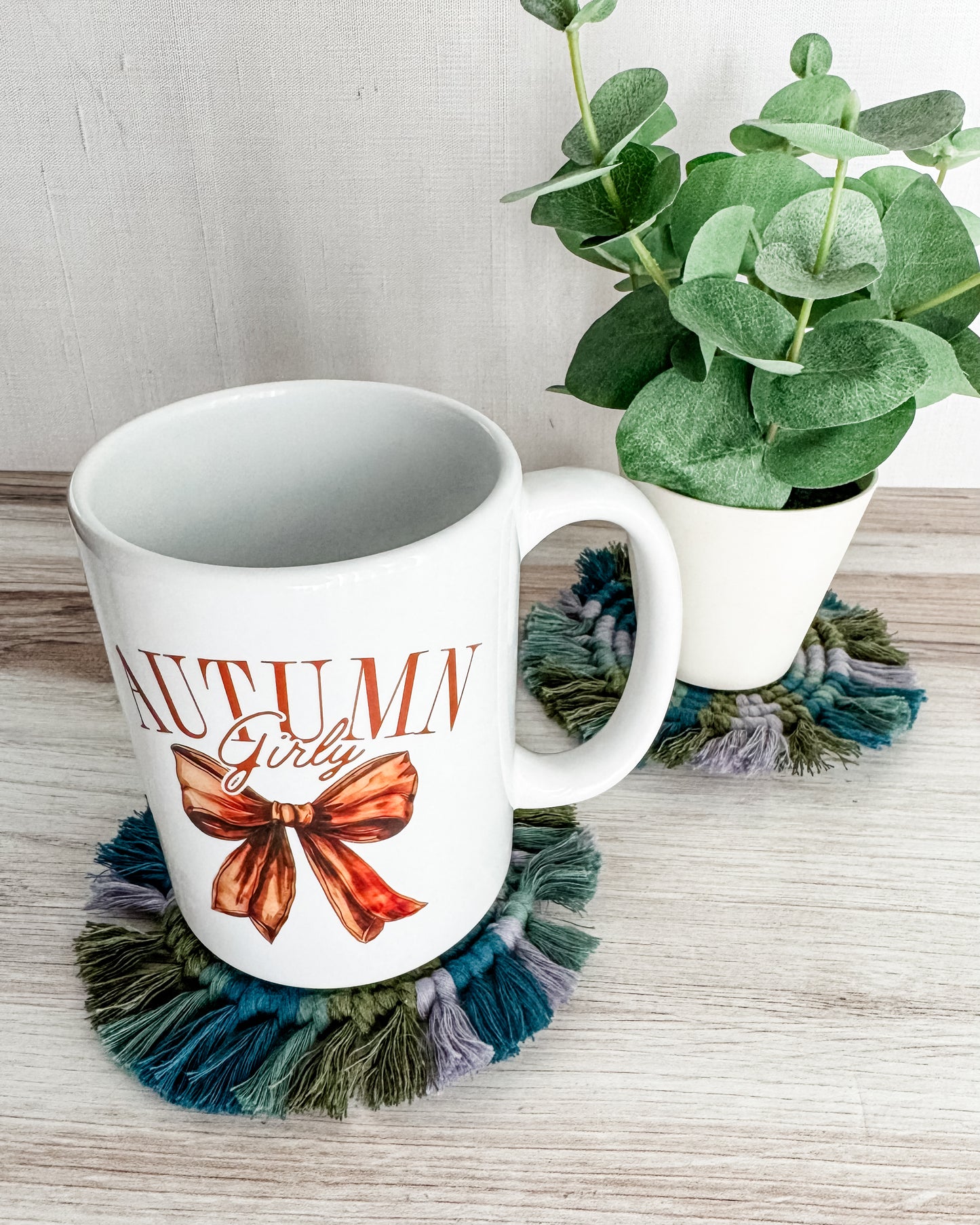 Sea of Green Mug Rug Set