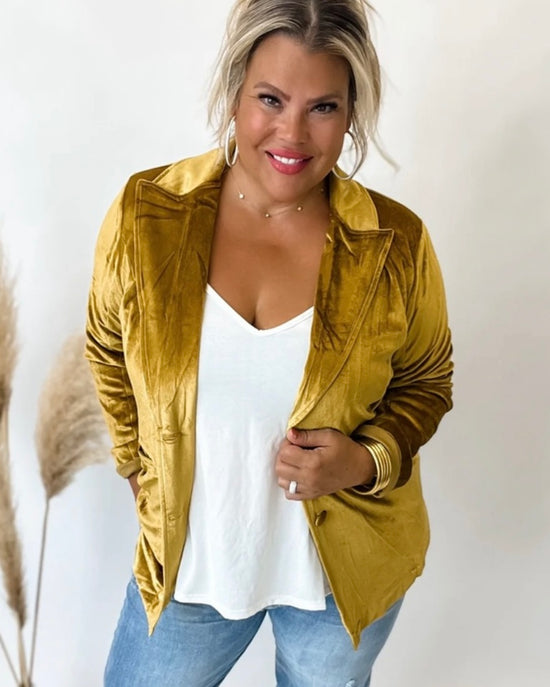 Velvet Blazer - Golden Yellow