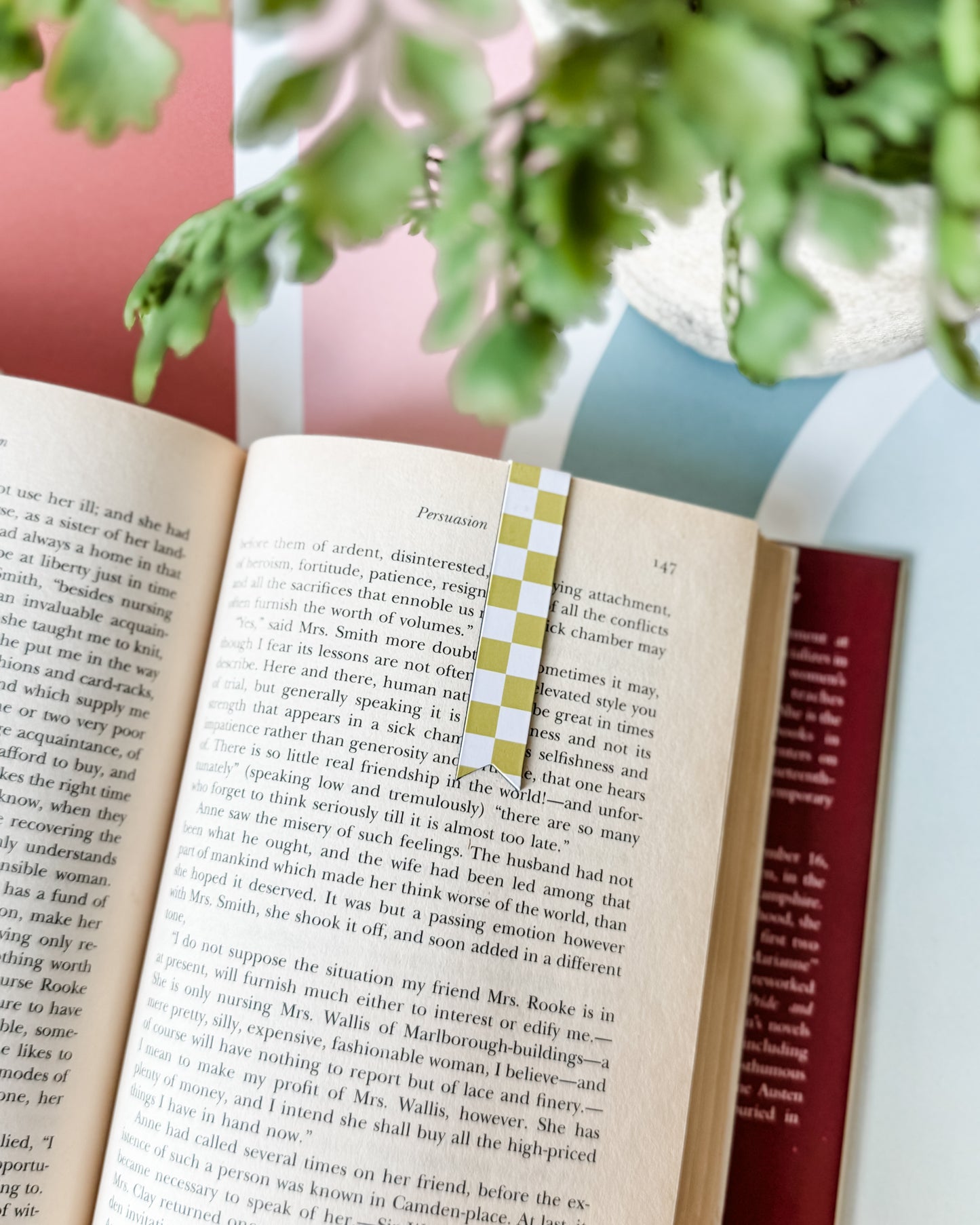 Checkerboard Magnetic Bookmark - Chartreuse