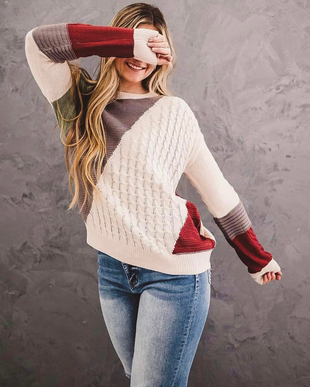 Winter Daze Color Block Sweater