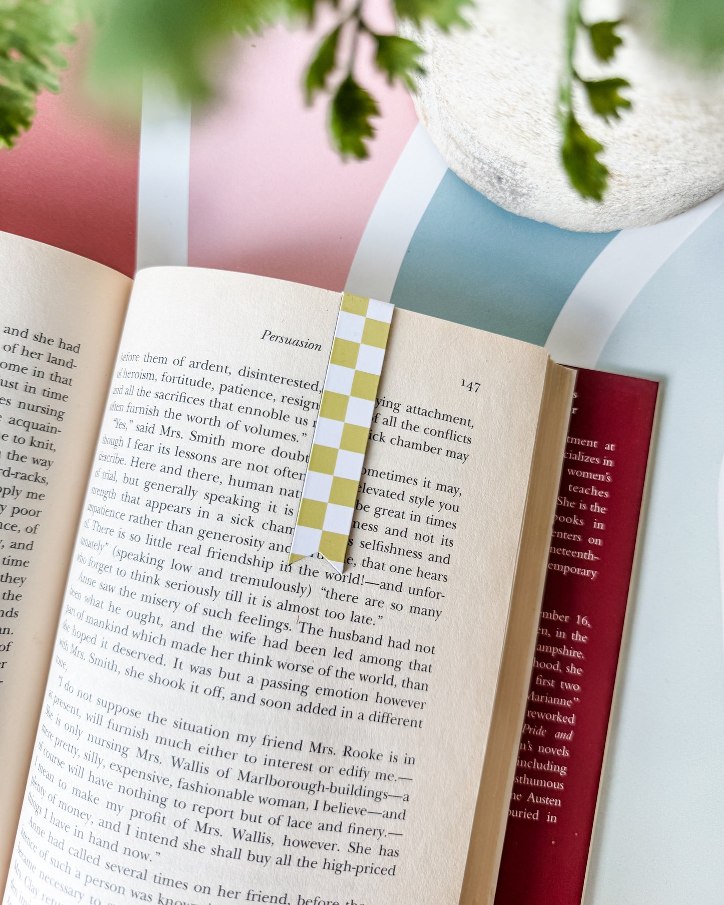 Checkerboard Magnetic Bookmark - Chartreuse