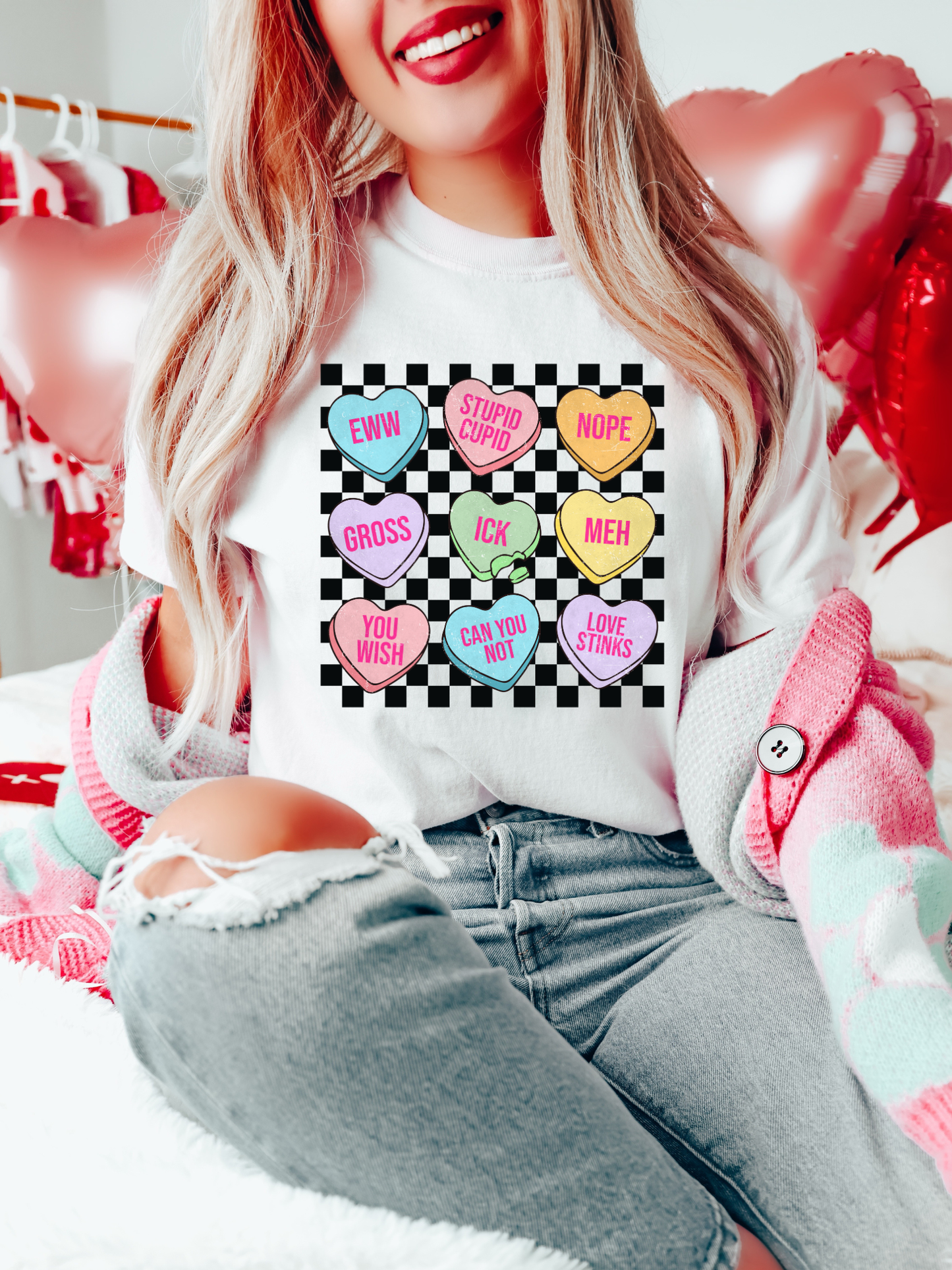 Stupid Cupid Candy Heart Graphic Tee