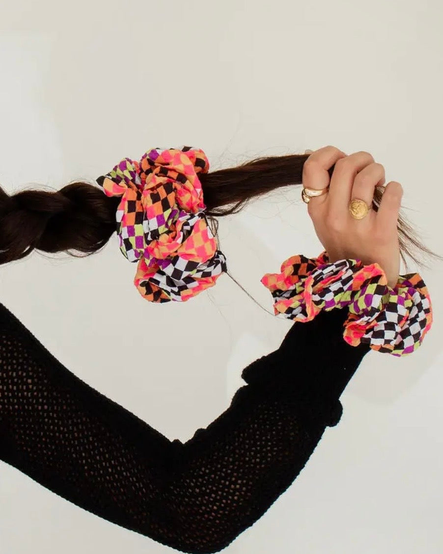 Spellbound Checkered Jumbo Scrunchie (Pre-Order)