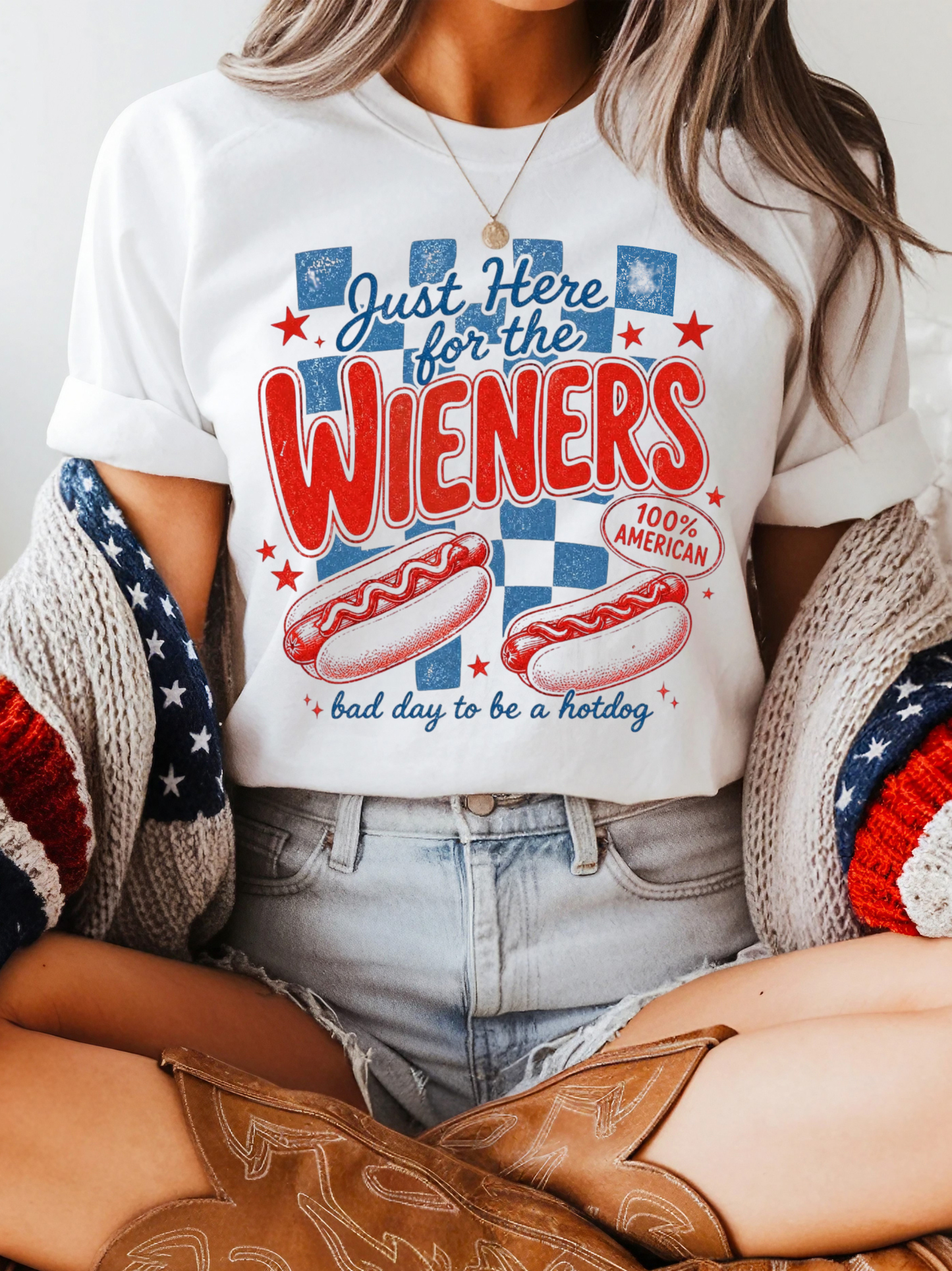 Just Here for the Wieners Graphic Tee