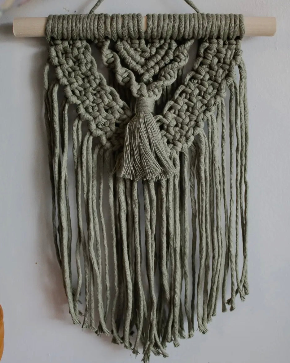 Piper Small Macrame Wall Hanger - Moss