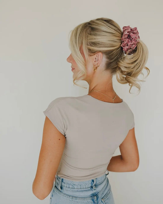 Cranberry Rose Jumbo Scrunchie Pre-Order