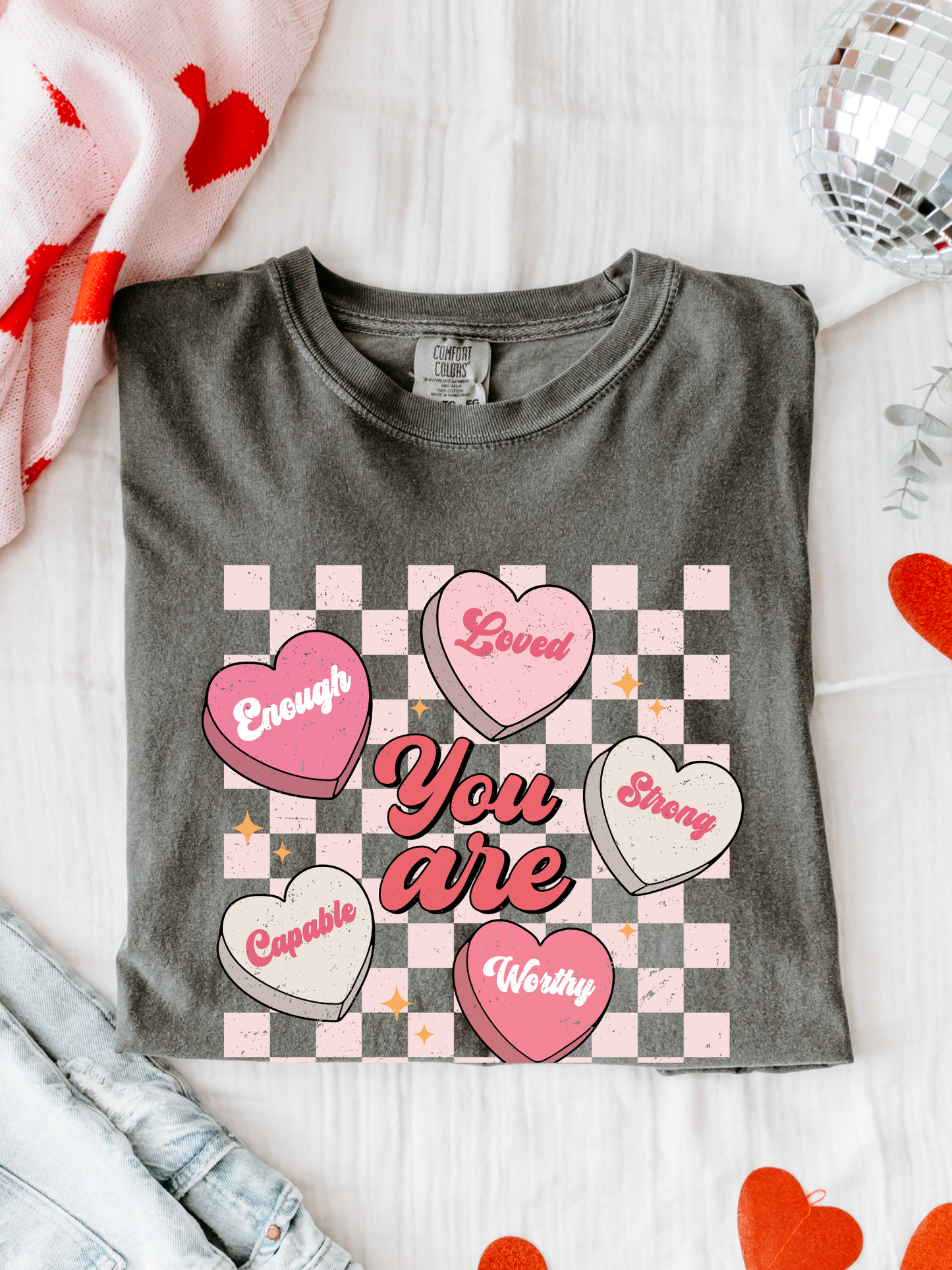 You Are Enough Conversation Hearts Graphic Tee