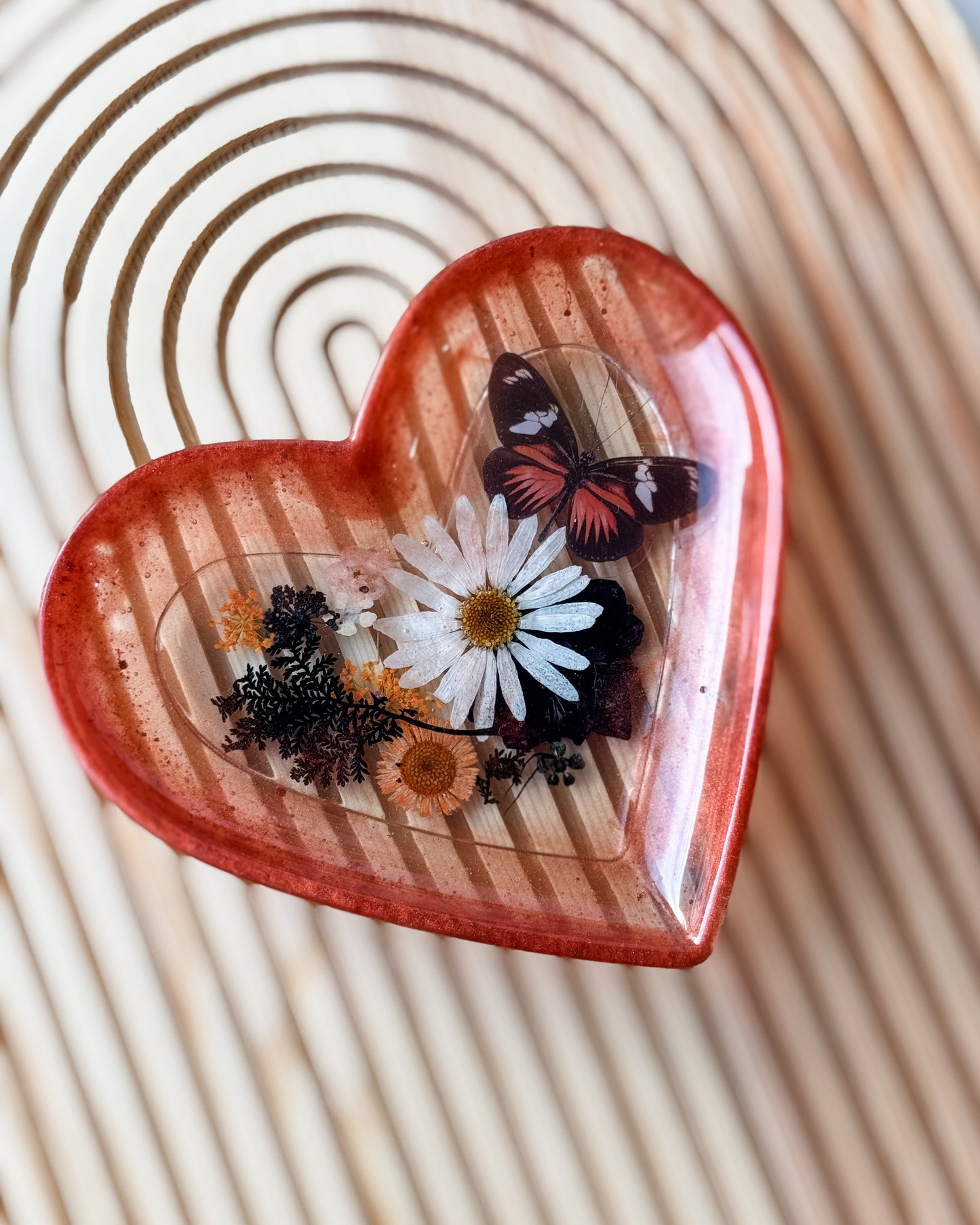 Resin Heart Trinket Dish