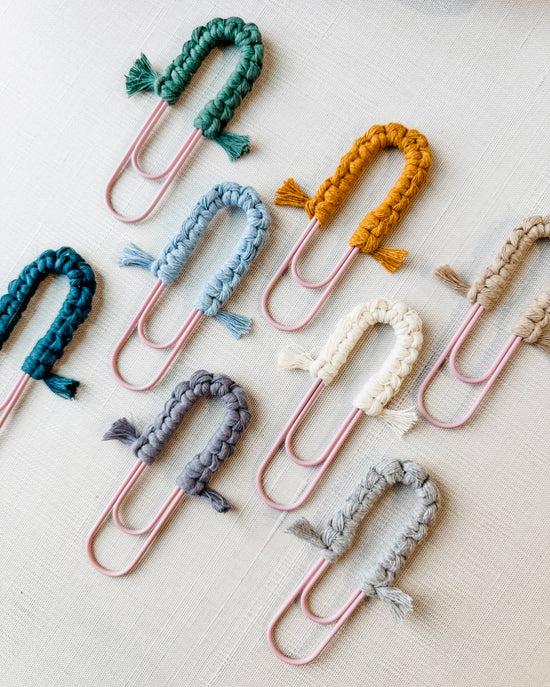 Macrame Paperclip Bookmarks - Soft Purple Paperclip