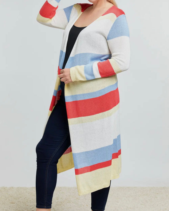 Striped Long Sleeve Cardigan