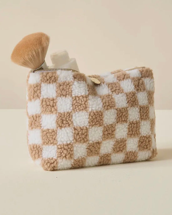 Teddy Pouch - Tan Check