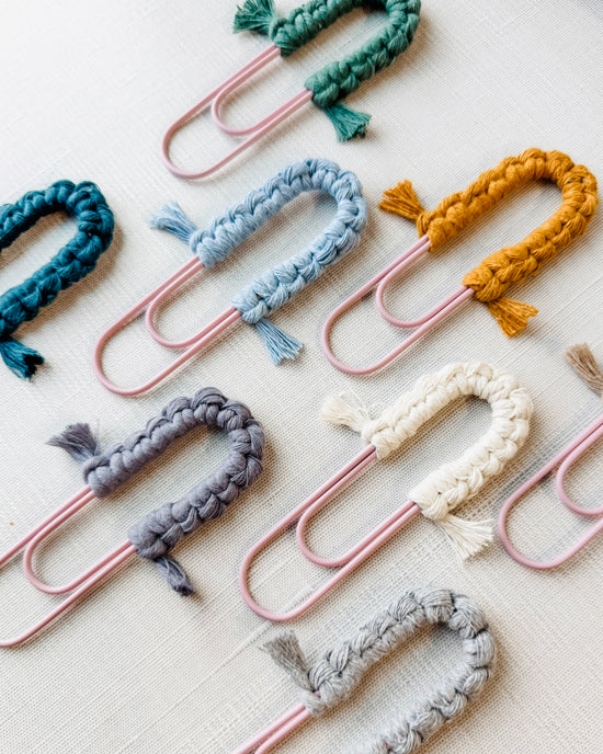 Macrame Paperclip Bookmarks - Soft Purple Paperclip