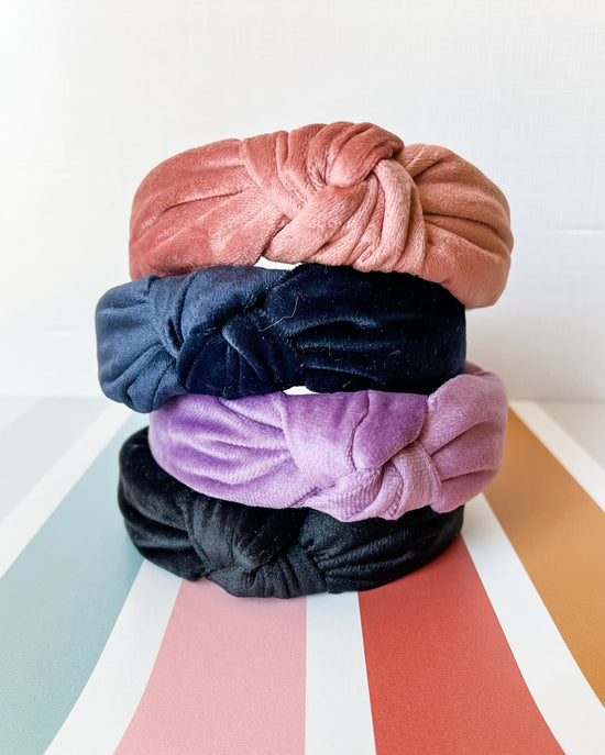 Velvet Top Knot Headbands