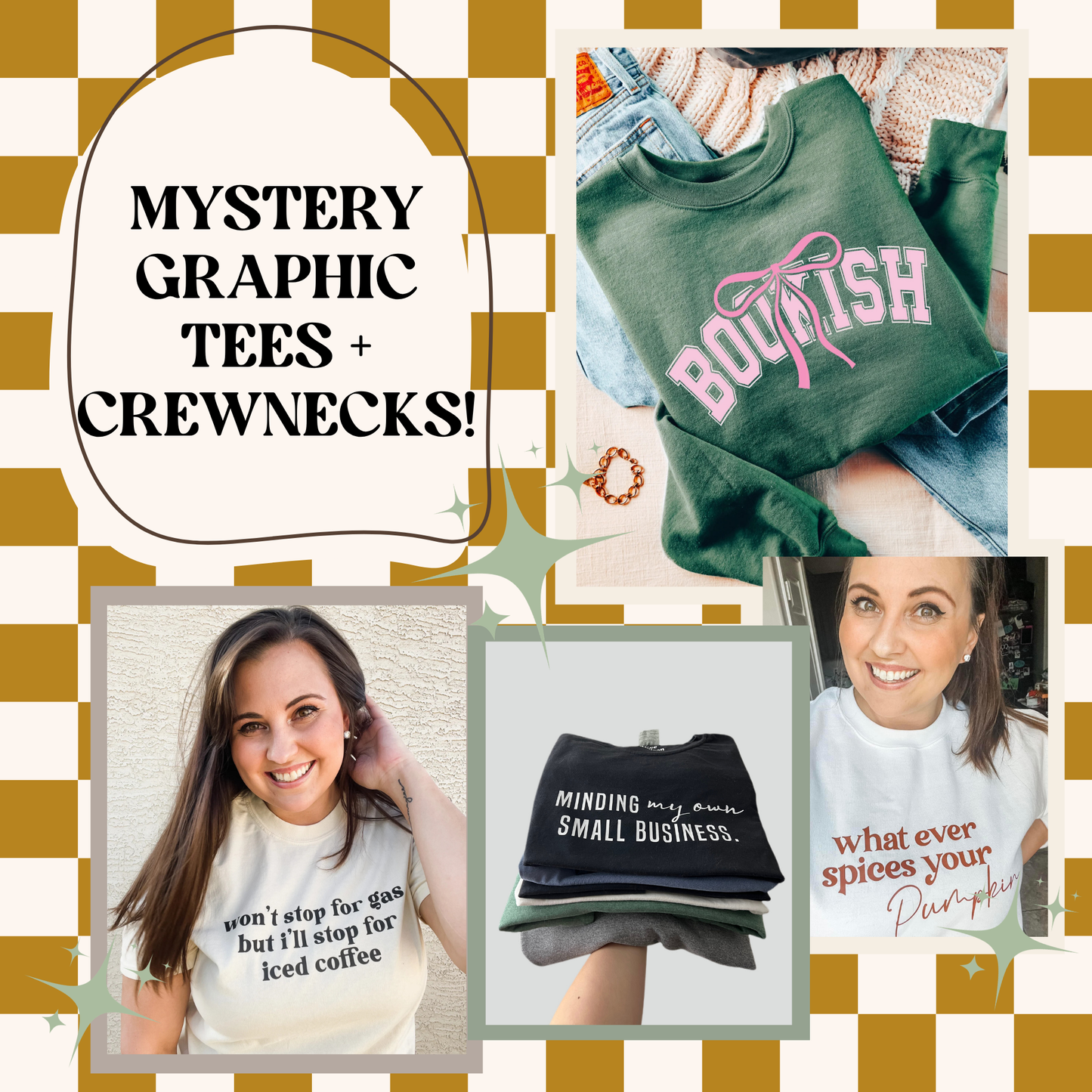 Mystery Graphic Tee or Crewnecks