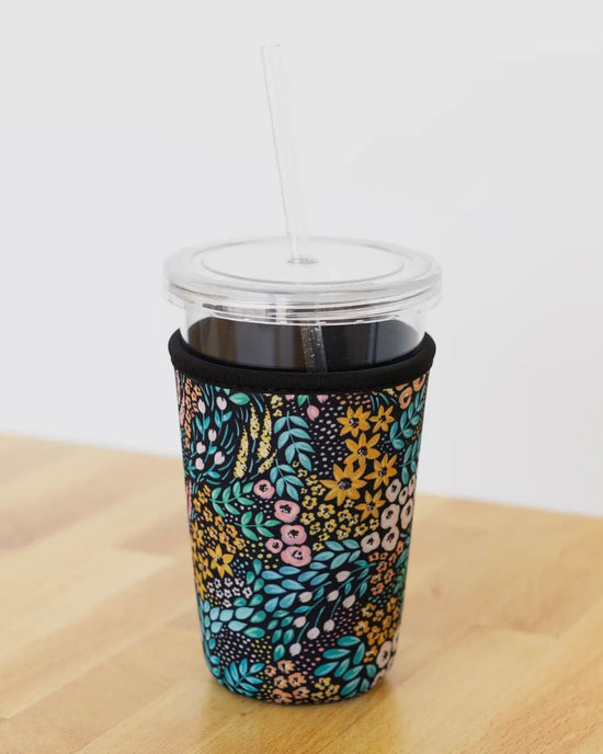 Black Floral Drink Sleeve